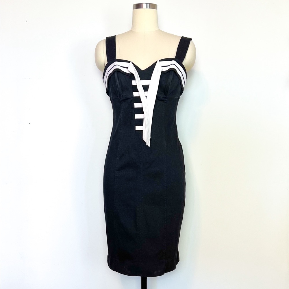 90s Betsey Johnson Nautical Wiggle Dress Size 8 Small